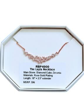 Bomb Party "The Layla Necklace" Clear CZ on Rose Gold RBP4900 RETRO
